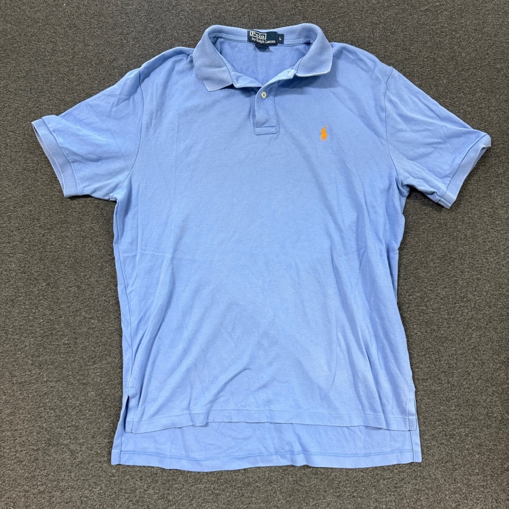 Modern Polo Ralph Lauren Polo Shirt Mens L Blue Good Short Sleeve Pony Logo